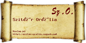 Szitár Orália névjegykártya